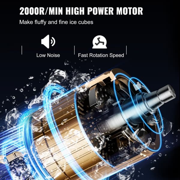 Kommerciel isknuser 265LBS/t, effektiv sne- og ismaskine med 650W motorkraft. Perfect til caféer og events!