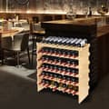 Miniatyrbillede 8 af 9: 72 flaske stabelbar modulær vinreol i bambus træ med 8 niveauer til flot display. Perfekt til vinelskere.