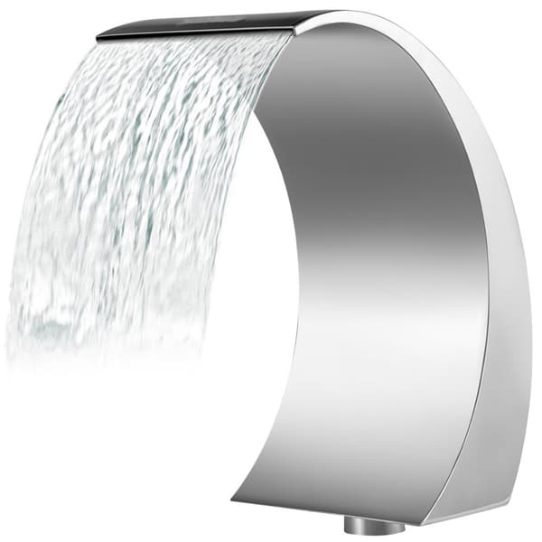 Pool Vattenfall Fontän Rostfritt Stål 15,4" x 7,9" x 1,5" Silver Pool Fontäner för Markpooler Trädgård Utomhus Vattenfunktion