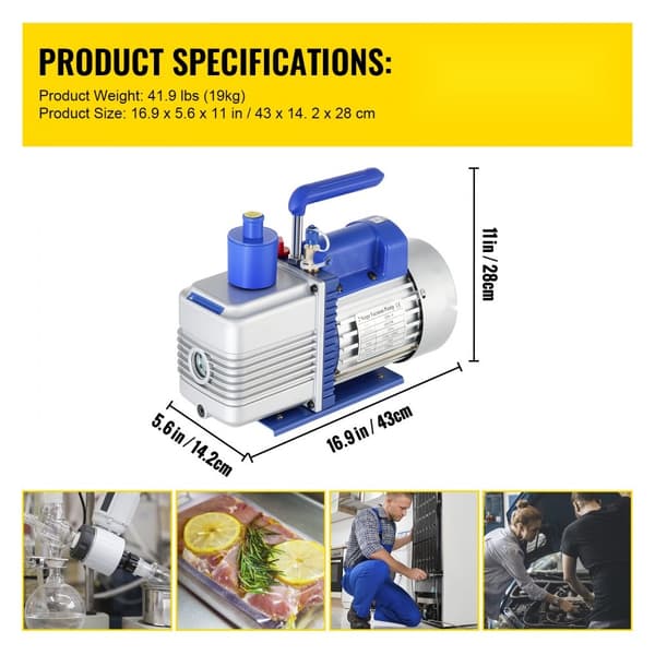 220 V Kaksivaiheinen Vakuumpumppu 10 Cfm 1 Hp 5 Pa Monitoimipumppu, Vakuumi- ja Jäähdytyspumppu 550 ml