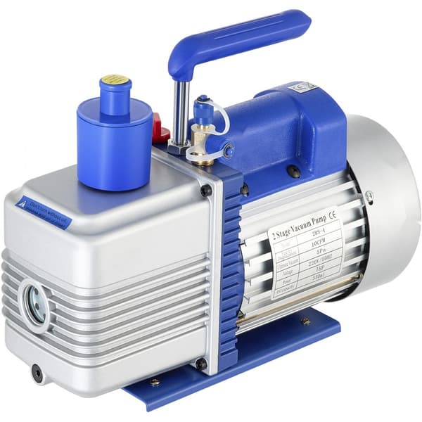 220 V totrins vakuumpumpe 10 Cfm 1 Hp 5 Pa multifunktionel undertryks pumpe til kølemiddel og vakuumudstyr, 550 ml kapacitet.