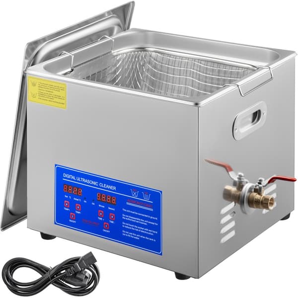 15L 60A Ultraäänipesuri lämmityksellä, 360W, ruostumatonta terästä. Erinomainen puhdistus laseille, koruille ja muille esineille.