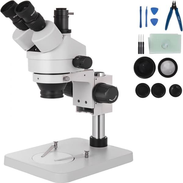3.5X-90X Simul Focal digitaalinen suurennos stereomikroskooppi, 360° kääntyvä, trinokulaarinen, laboratorio- ja kamerayhteys.