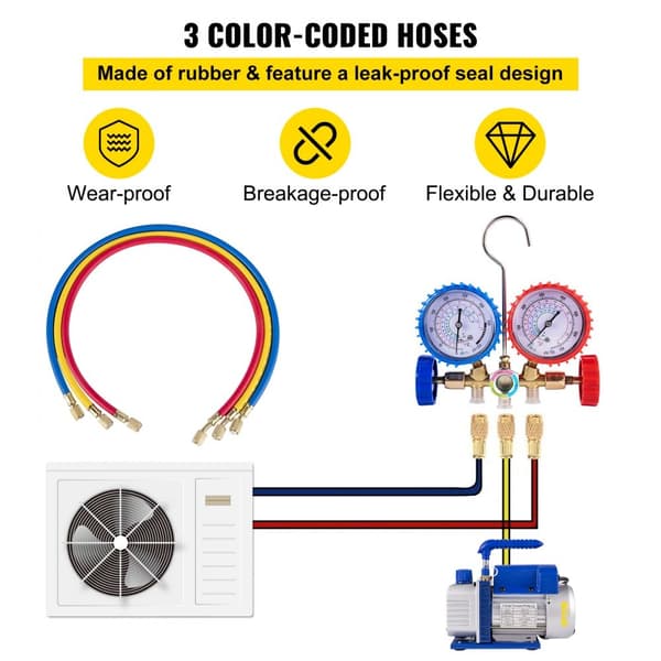 Monitoimipumppu 1,8CFM 50L/M 220ml Vakuumipumppu Ilmastointilaite 2-tie Asennustyökalu
