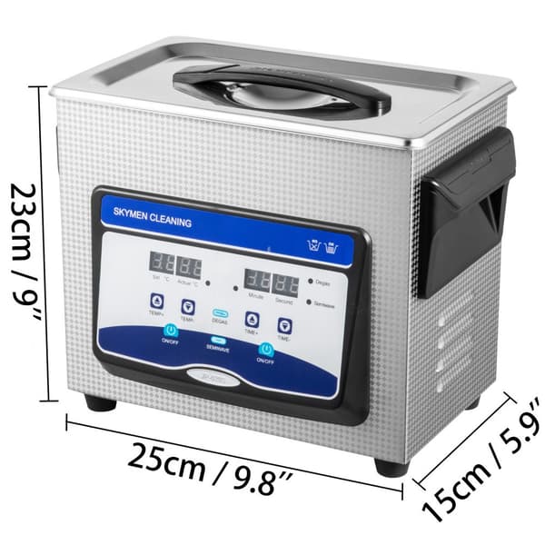 Ultralydsrenser 3L til smykker, digital maskine med heater og timer. Ideel til industrielt brug af ure, ringe og tandglas.