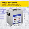 Miniatyrbillede 7 af 9: Ultralydsrenser 3L 120W 40kHz - Effektiv rengøring af smykker, briller, ure og metalværktøj med 2 transducere.