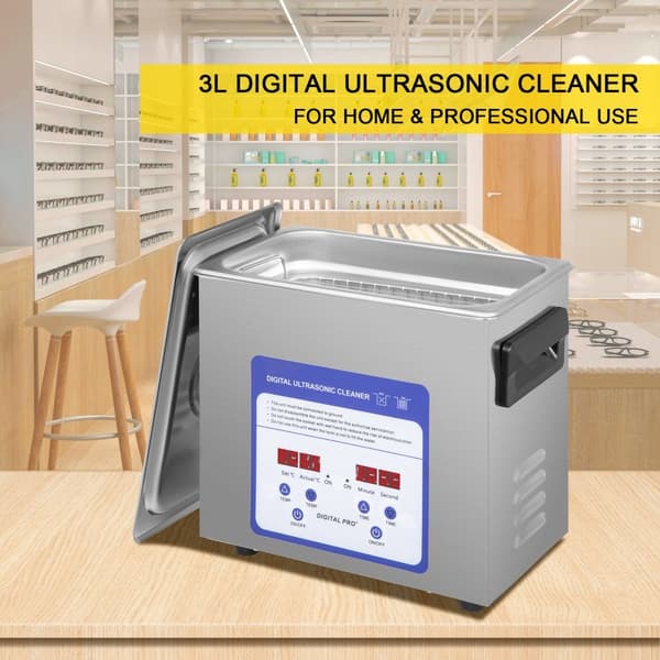 Ultralydsrenser 3L 120W 40kHz - Effektiv rengøring af smykker, briller, ure og metalværktøj med 2 transducere.