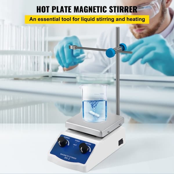 SH-2 Magnetisk omrörare Laboratorium 2000 ml med värmeplatta och digital display för effektiv blandning.