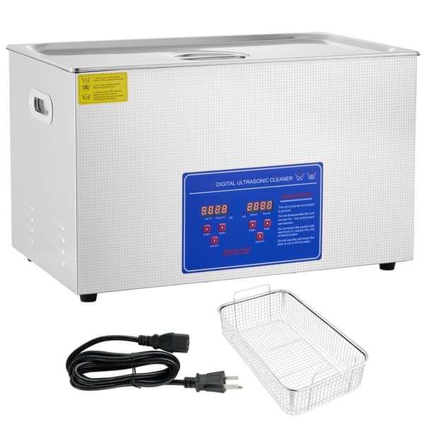 30L 100A Ultrasonisk rengöringsmaskin med värme 600W i rostfritt stål för glasögon, smycken, tandproteser, mynt m.m. (30L)