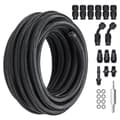 Miniatyrbillede 9 af 9: 6AN brændstofledningssæt, 25 FT slangesæt, 5/16" nylon rustfrit stål PTFE brændstofslange, E85/olie/gas/diesel med 15 drejbare adaptersæt, sort.