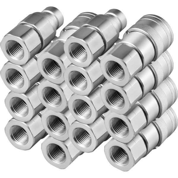 Hydraulisk hurtigkobling til skid steer, 1/2" NPT, 27,6 MPa (ISO 16028), 8 par koblinger til nem tilslutning.