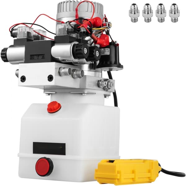 12V DC dobbeltvirkende solenoid hydraulisk kraftpakke med 4,5L tank til effektiv drift.