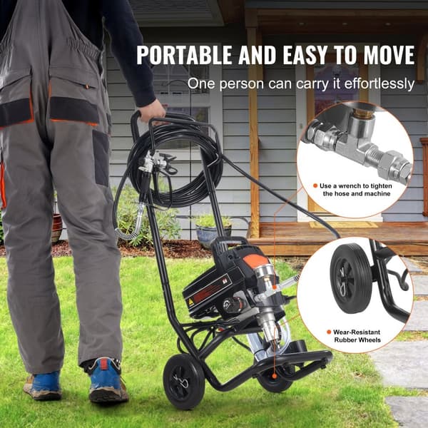 Stand Airless färgspruta, 950W 3000PSI, effektiv elektrisk spruta för heminredning och målning av möbler och staket.