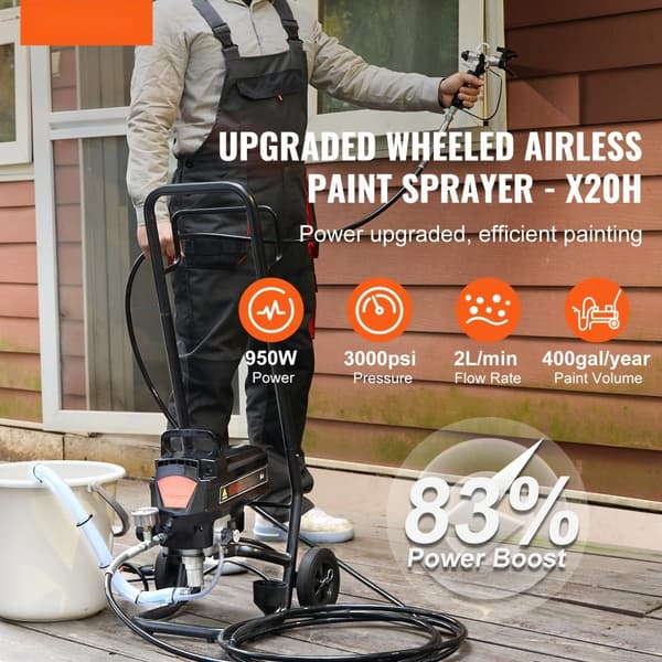 Stand Airless färgspruta, 950W 3000PSI, effektiv elektrisk spruta för heminredning och målning av möbler och staket.