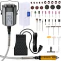 Miniatyrbillede 1 af 7: Elektrisk fleksibel aksel 780W, hurtigslibemaskine med 100cm længde, fodpedal kontrol 500-23000U/min, 45 dele tilbehør.
