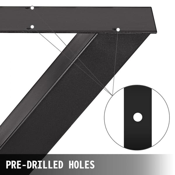 Metallbordsben 15,7 x 15,5 tum svarta Premium-stålbordsben med X-frame, perfekt för kaffebutik och hemkontor.