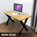 Miniatyrbild 6 av 9: Metallbordsben 15,7 x 15,5 tum svarta Premium-stålbordsben med X-frame, perfekt för kaffebutik och hemkontor.