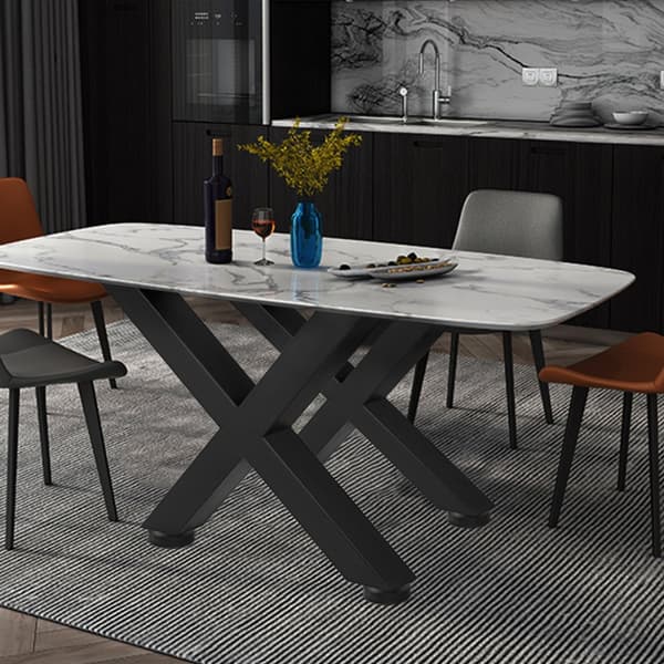 Metallbordsben 15,7 x 15,5 tum svarta Premium-stålbordsben med X-frame, perfekt för kaffebutik och hemkontor.