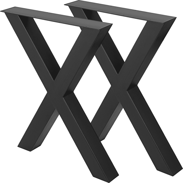 Metallbordsben 15,7 x 15,5 tum svarta Premium-stålbordsben med X-frame, perfekt för kaffebutik och hemkontor.