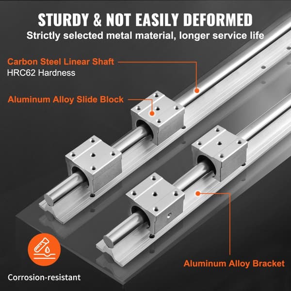 Linjära styrskenor SBR20 2200 mm, 2 ST, 4 ST SBR20UU glidblock för CNC-routermaskiner, DIY-projekt.