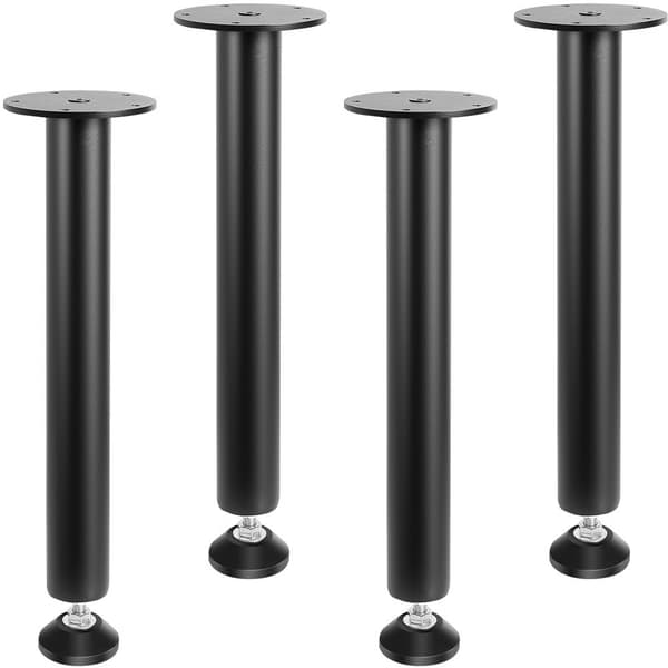 Säädettävät 406.4MM pöytäjalat 4 kpl, teräksiset, 1200 lbs kantavuus, helppo asennus, musta väri.