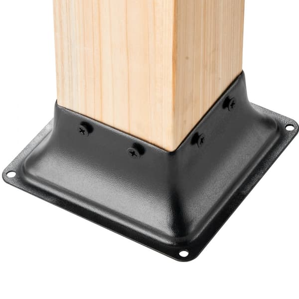 101,6x101,6mm stolpebase, 20 stk. 91x91mm pulverlakeret stålmontering til træancre, ideel til terrassegelænder og veranda.