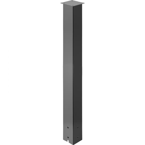 Postlådestolpe, 43" hög, svart pulverlackerad, Q235 stål, ytmonterad för trottoar och gata, universalpoststolpe.