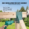 Miniatyrbild 4 av 9: A-Frame gungsatsfästen, robust kolståls gungsats med verktyg, DIY för 101,6x101,6 mm ben & 101,6x152,4 mm balk, grön 2st