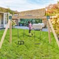 Miniatyrbild 8 av 9: A-Frame gungsatsfästen, robust kolståls gungsats med verktyg, DIY för 101,6x101,6 mm ben & 101,6x152,4 mm balk, grön 2st