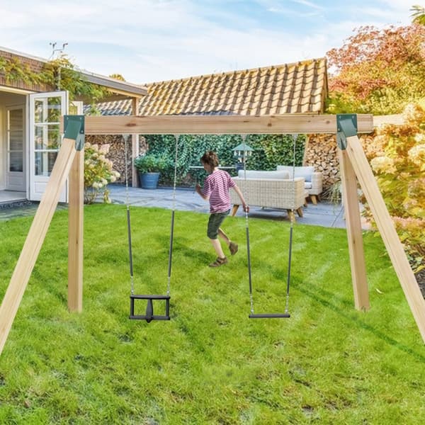 A-Frame gungsatsfästen, robust kolståls gungsats med verktyg, DIY för 101,6x101,6 mm ben & 101,6x152,4 mm balk, grön 2st