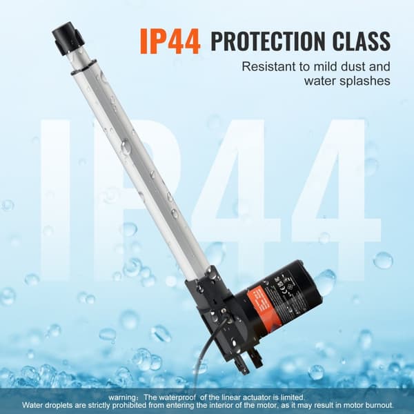 Lineær aktuator 12V 12In kraftig, løfter 1320lbs/6000N, hastighed 0,19"/s, IP44 beskyttelse. Ideel til tunge opgaver.
