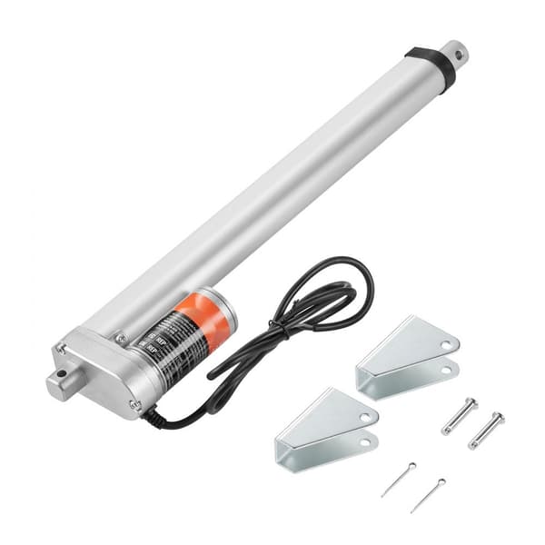 Lineaarinen toimilaite 12 V, 12 tuumaa, nopeus 0,55"/s, maksimi kuormitus 220 lbs/1000N, IP54 suojattu.