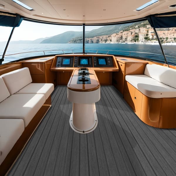 Båtgolv, EVA-skum båtbeläggning 94,5" x 23,6", halkfria självhäftande golv, 15,5 kvm marinmatta för båt och yacht.