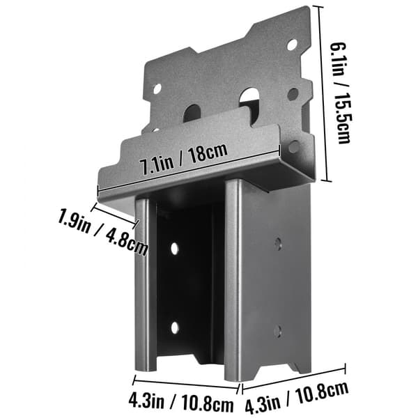 Hjortegardinbeslag, 2 stk. 4"x4" stativer, pulverlakeret stål, stærke og holdbare til udendørs brug og jagt med skruesæt.