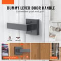 Miniatyrbillede 2 af 9: Dummy dørhåndtag, 2 stk. ikke-drejbare skubbe-/trækhåndtag, moderne firkantet design, vendbar til højre/venstre. Ideel til skab og franske døre.