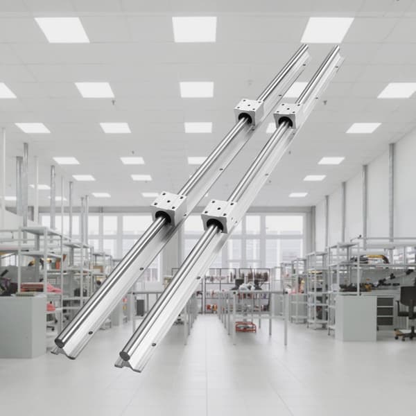 Lineær føringsskinne SBR16, 800 mm - 2 stk. inkl. 4 SBR16UU glideblokke, ideel til præcise lineære bevægelser og installationer.