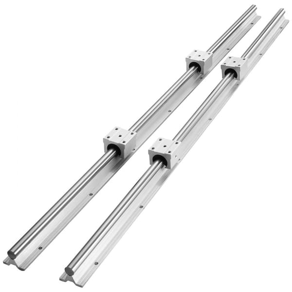 Lineaarikisko SBR20, 1000 mm, 2 kpl + 4 liukukappaletta. Kestävä ohjauskiskosarja.