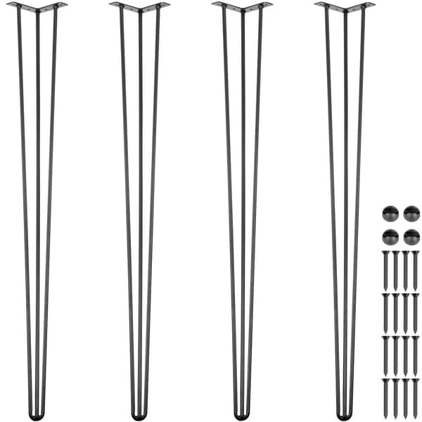 Mustat 36" hiusneulapöydän jalat, 4 kpl, 880 lbs kantavuus (kukin 220 lbs), hiiliteräs DIY-raskaaseen käyttöön.