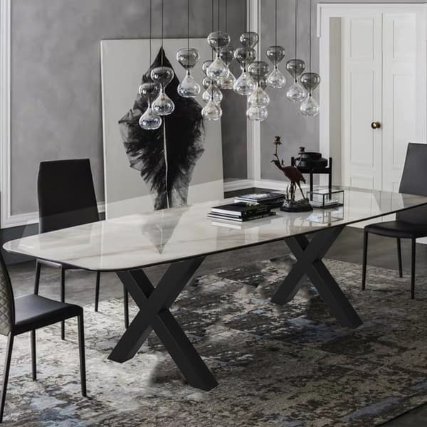 Metal bordben 28,4 x 29,9 tommer i sort. Premium stål med X-frame stil. Møbelben til café, hjemmekontor eller bar.