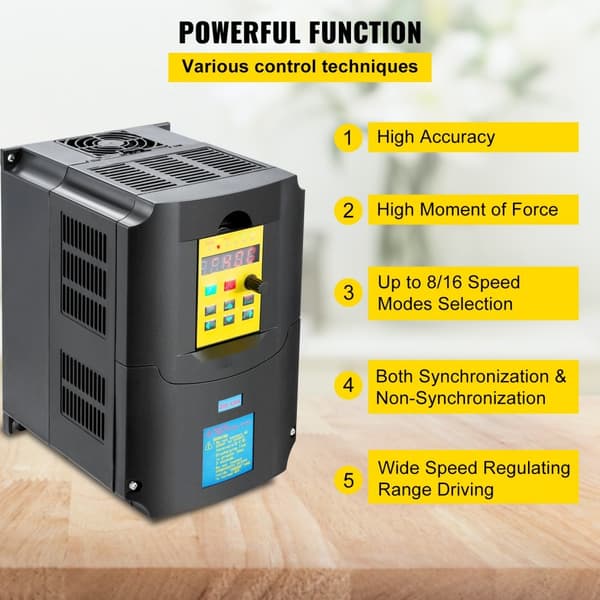 Variabel Frekvensdrevet, AC 220V Indgang 4KW CNC Inverter, VFD 5.5HK, 1 eller 3-fase indgang, 3-fase udgang til motorspeed kontrol.