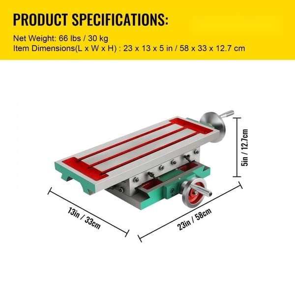 Fräsbord 17,7×6,7 Tum, 30KG Multifunktionsarbetsbord, 2-axlig korsfräsmaskin för bänkborrning och fräsning.