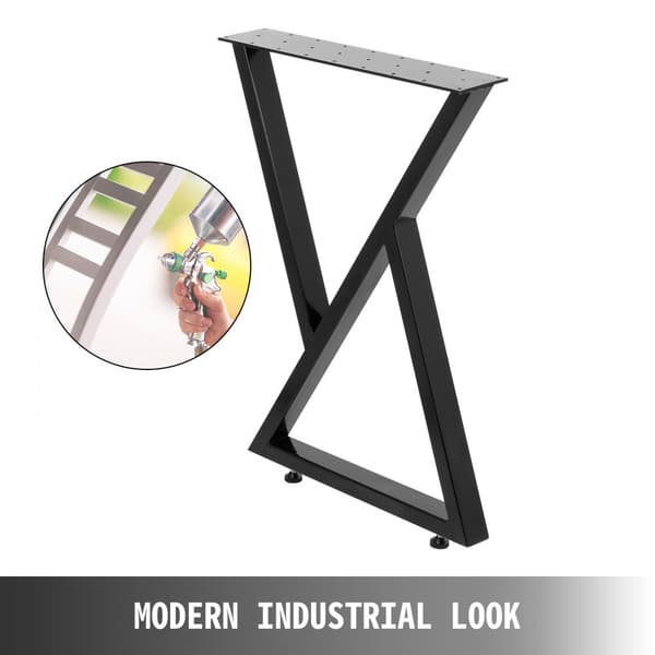 Metalliset pöydän jalat, mustat, 28" korkeus, 24" leveys, kestävä teräsrakenteinen moderni tyyli.