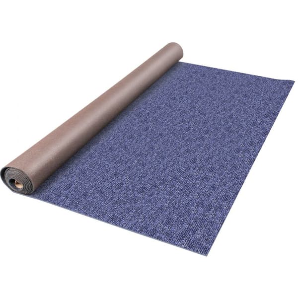 Indendørs og udendørs tæppe 5,9x52,5' med vandtæt bagside. Perfekt til gårdhave, garage og veranda. Antislip køkkentæpper uden meldug blå, 1,8 * 16M