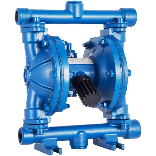 Luftdreven dobbeltmembranpumpe, 1/2" ind- og udløb, støbejernsgehus, 8,8 GPM, max. 120 PSI, pneumatisk pumpe til olie og diesel.