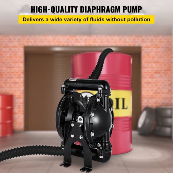 Ilmakäyttöinen kaksikammioinen QBY4-25L-pumppu, 35 GPM, 1 tuuman sisääntulo ja ulostulo.