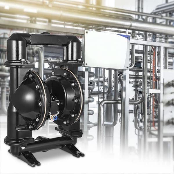 Ilmakäyttöinen kaksikammioinen pumppu, 140 GPM, 2 tuuman sisääntulo ja ulostulo.