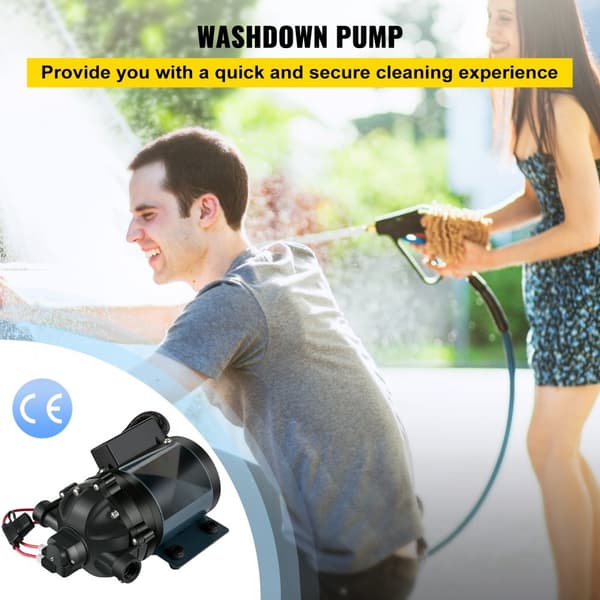 12V DC pesupumppu, 7 GPM, 60 PSI, max. 10 FT itseimevä, EPDM-venttiili, suolavesisuodatin, matkailuautoille ja veneille.