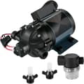 Pikkukuva 1 / 9: 12V DC pesupumppu, 7 GPM, 60 PSI, max. 10 FT itseimevä, EPDM-venttiili, suolavesisuodatin, matkailuautoille ja veneille.