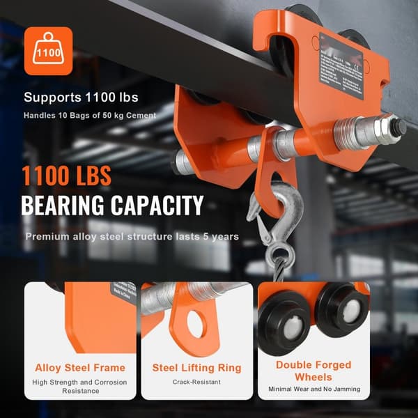 Käsikäyttöinen vaunu, 1100 lbs kantavuus, säädettävä työntöpalkkivaunu kaksoispyörillä, Heavy Duty -seosteräksinen.