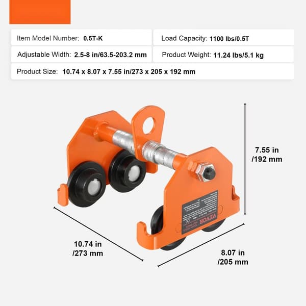 Käsikäyttöinen vaunu, 1100 lbs kantavuus, säädettävä työntöpalkkivaunu kaksoispyörillä, Heavy Duty -seosteräksinen.